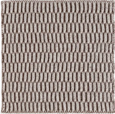Produktbild von Knit Factory Spültuch Block - Ecru/Chocolate - 27x27 cm