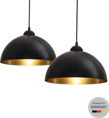 Produktbild von Pendelleuchte, 2x Industrielle Vintage LED Pendellampe, Ø 30cm exkl. E27 max.