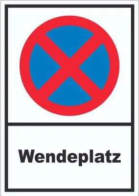 Produktbild von Parken verboten Wendeplatz Aufkleber A9 (37x52mm)