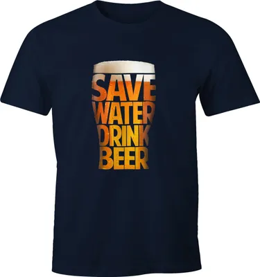 Produktbild von Herren T-Shirt - Save Water drink Beer - Spare Wasser trinke Bier - Moonworks  3XL