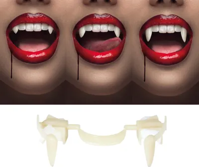 Immagine prodotto di Denti di vampiro effetto Halloween zanne realistiche Accessori Costume Party, Colore: Verde