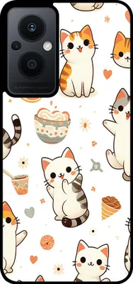 Produktbild von Smartphonica Telefon Fall geeignet für Oppo Reno7 Lite mit Katze drucken - TPU zurück Abdeckung Fall Katze Design