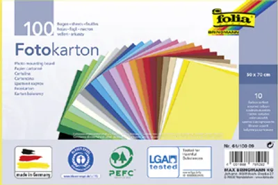 Produktbild von folia Fotokarton (B)500 x (H)700 mm 300 g/qm sortiert 100 Blatt
