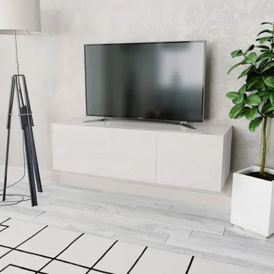 Produktbild von vidaXL TV-Schrank Holzwerkstoff 120x40x34 cm Hochglanz-Weiß