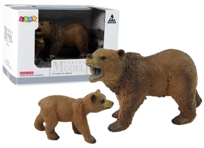 Immagine prodotto di set di 2 figure di orso Grizli con cucciolo