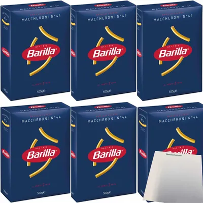 Produktbild von Barilla Pasta Maccheroni 6er Pack (6x500g Packung) + usy Block