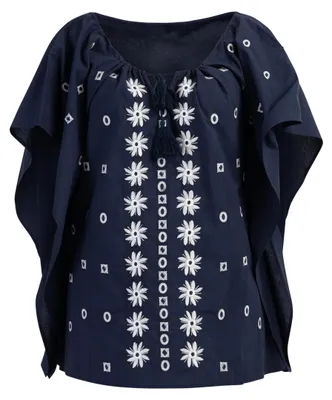 Image de Poncho pour femme Gaya - bleu marine, XL