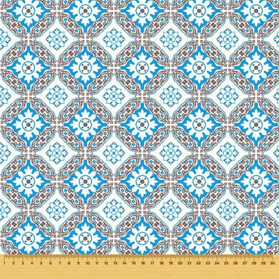 Obrázok produktu pre OUTDOOR DECOSTOFFE OXFORD - Geometrický modrý vzor s motívom I DR046