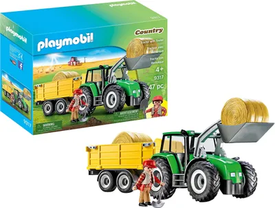 Image de Blocs de tracteur PLAYMOBIL avec remorque 9317