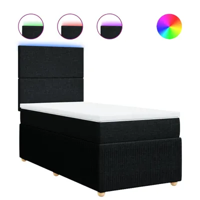 Produktbild von Boxspringbett mit Matratze Schwarz 90x200 cm Stoff