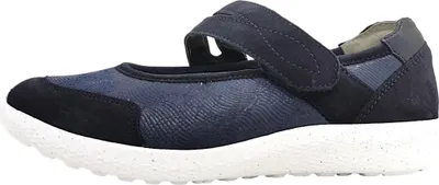 Produktbild von Waldläufer Klett-Ballerina K-Ira 634K31-311-194, Velourleder mit Stretch, Blau, Weite K, Fußbett zum Wechseln 41