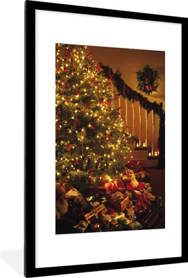 Produktbild von MuchoWow® MuchoWow® Gerahmtes Poster Weihnachten - Weihnachtsbaum - Weihnachtsschmuck 60x90 cm - Poster mit zchwarzem Bilderrahmen - Dekoration - Wandposter Wohnzimmer - Hochwertig