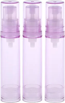 Produktbild von 3 Stück lila Airless-Pumpflaschen, leere nachfüllbare Sprühflaschen aus Kunststoff für Reisen, Hautpflege und Parfümaufbewahrung