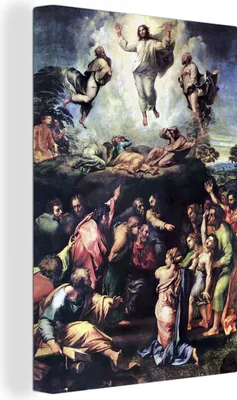 Produktbild von OneMillionCanvasses® - Leinwandbilder - 90x140 cm, Verklärung - Raphael Raffaello, Wandbilder Kunstdruck Wanddekoration - Wandschmucke - Schlafzimmer