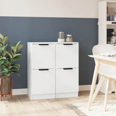 Produktbild von vidaXL Sideboards 2 Stk. Weiß 30x30x70 cm Holzwerkstoff