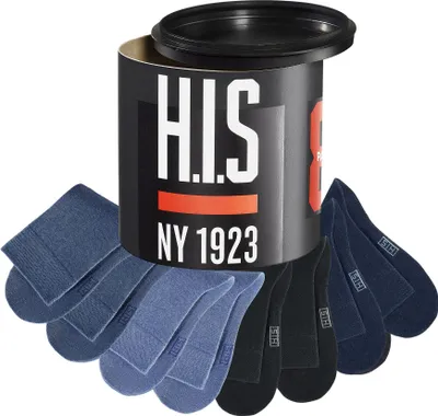 Produktbild von H.I.S. Socken Basic Damen & Herren Baumwollsocken, Business & Freizeit 8 -teilig schwarz-marine-jeans Größe 47/48