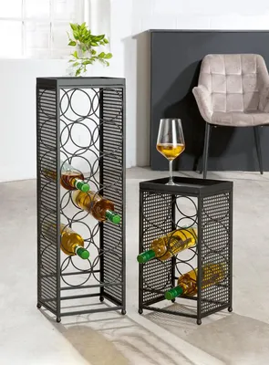 Image de Gilde Weinregal, "Retino", Metall, schwarz, VE 2, L. 20 cm, B. 23 cm, H. 78 cm 74229 4063387742297