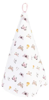 Produktbild von Clayre & Eef Geschirrtuch Ø 80 cm Beige Rosa Baumwolle Schmetterlinge