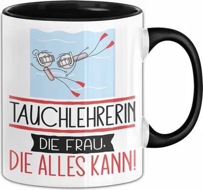 Produktbild von Tauchlehrerin Geschenk Tasse Becher Die Frau Die Allen Kann Geschenkidee für eine Tauchlehrerin Lustig (Schwarz)