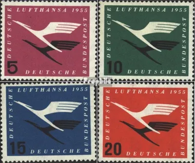 Produktbild von Briefmarken BRD (BR.Deutschland) 1955 Mi 205-208 (kompl.Ausg.) gestempelt Flugdienstbeginn der Deutschen Lufthansa