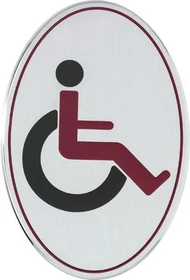 Immagine prodotto di CombiCraft Targa per WC per disabili in alluminio con design anni '20