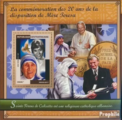 Produktbild von Briefmarken Zentralafrikanische Republik 2017 Mi Block 1622 (kompl. Ausgabe) postfrisch Mutter Teresa