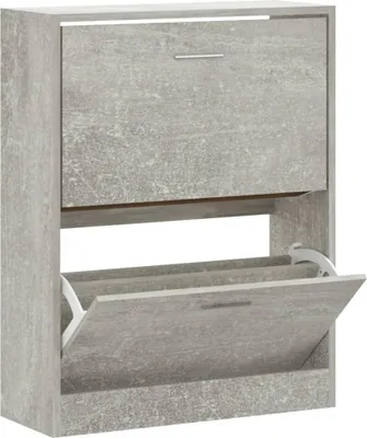 Produktbild von vidaXL Schuhschrank Betongrau 63x24x81 cm Holzwerkstoff