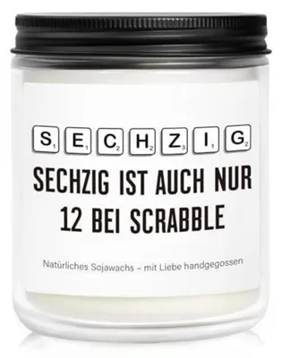 Zdjęcie produktu dla Świeca zapachowa lawendowa, wosk sojowy, 200g, czas palenia: 35 godzin, idealna jako prezent na 60. urodziny