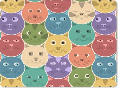 Produktbild von MuchoWow® Mauspad Mousepad Katzen - Regenbogen - Kind - Design 23x19 cm - Mousepads - Maus Mat - Pad - Mausunterlage - Schreibtischunterlage - Mauspad