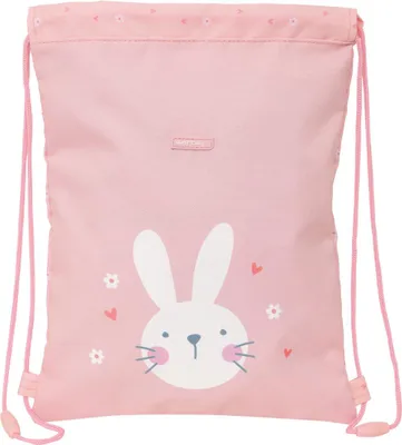 Image de Sac à dos à cordons Safta Bunny rose 26 x 34 x 1 cm