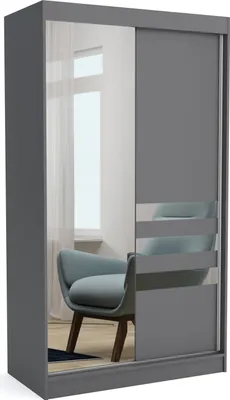 Produktbild von Moderner Schiebetürenschrank ERIC 100 cm (ANTRACIT)