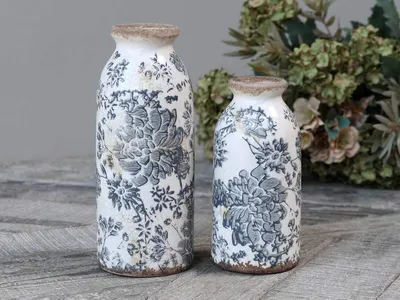 Produktbild von Chic Antique I Melun Flasche mit franz. Muster opal I H16/D8