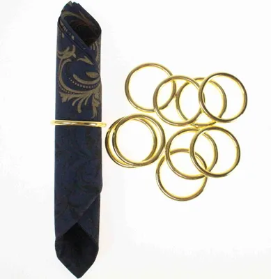 Produktbild von 10 Serviettenringe  shabby look Kunststoff Ø5,5cm Hochzeit Taufe Kommunion, Farbe:gold