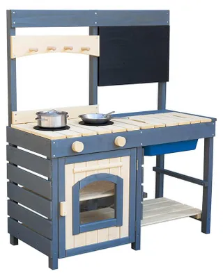 Produktbild von Home Deluxe Matschküche aus Holz MUDINO - Grau I Matschküche, Outdoor Matschküche, Kinder Matschküche, Matschküche aus Holz,