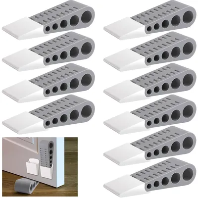 Produktbild von 12 Stück Türkeile, Rutschfeste Türstopper Keile für alle Böden, Hochleistungs Gummikeile, Stapelbar, Schonen den Boden