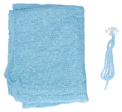 Productafbeelding van Setwikkel voor pasgeborenen, hoofdbandje, babyfotografie, wikkeldoek, elastisch, accessoires voor babyfoto's, blauw