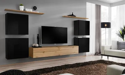 Immagine prodotto di Wohnwand Schrank Wandregal Holz Wohnzimmer Möbel TV Ständer Design Sideboard