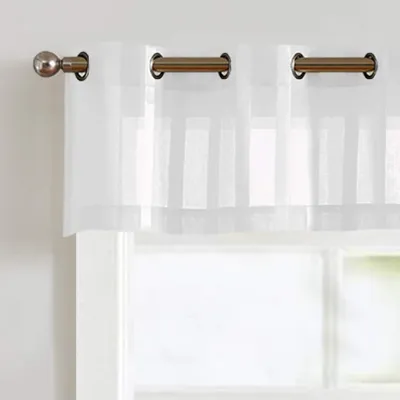 Voile Bistrogardinen mit Ösen, 2er-Set, 35x130 cm, transparent, gestreift