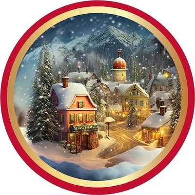 Produktbild von Butterkekse in Metalldose mit Weihnachtsdorfmotiv