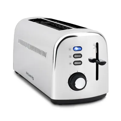 Produktbild von H.Koenig Toaster TOS32 / 4 Scheiben / 7 Bräunungsstufen / Edelstahl / Silber / 1500W