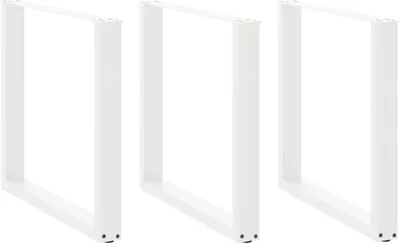 Image de Pieds de table à manger en U 3 pièces Blanc 90 x (72-73) cm Acier