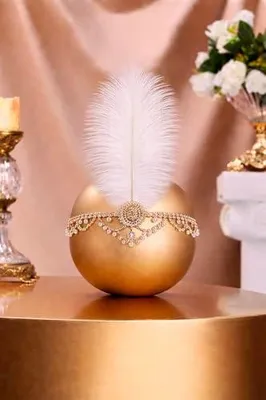 Produktbild von Flapper-Stirnband mit Vintage-Feder-Haarteil und Strasssteinen, Gatsby-Kopfschmuck der 1920er-Jahre für Damen (Gold)
