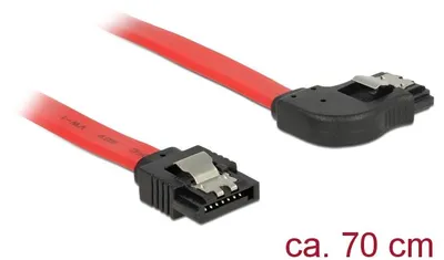 Produktbild von DeLOCK 83970, 0,7 m, SATA 7-pin, SATA 7-pin, Männlich/Männlich, Schwarz, Rot, Gerade