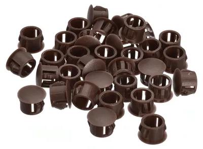 Kunststoff-Gummistopfen 12 mm, 36 Stück, braun