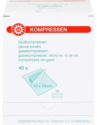 Produktbild von MULLKOMPRESSE 10X10CM 12FACH STERILE KOMPR PRO SET, 40X2 St KOM