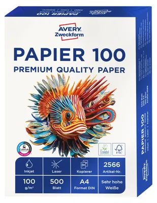 Produktbild von AVERY Zweckform 2566 Drucker-/Kopierpapier (1.500 Blatt, 100 g/m², DIN A4 Papier