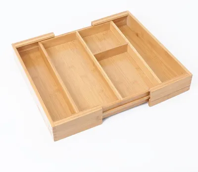 Obrázek produktu pro Organizér do zásuvky, 3–5 přihrádek, bambusové dřevo, 43 × 36 × 6 cm