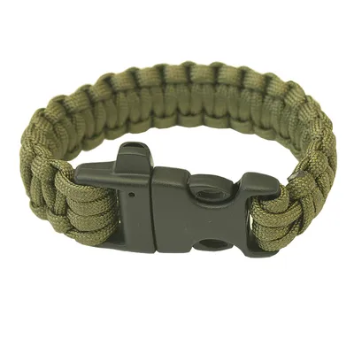 Immagine prodotto di Bracciale paracord HIGHLANDER - tridente, fischietto oliva