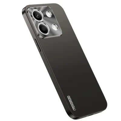 Image de Coque de téléphone portable pour Xiaomi Redmi Note 13, design métallique mat, couleur noire
