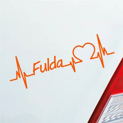 Produktbild von Auto Aufkleber Fulda Herz Puls Fluss River Wasser Water Liebe Love 19x6 cm Orange Sticker Heckscheibenaufkleber